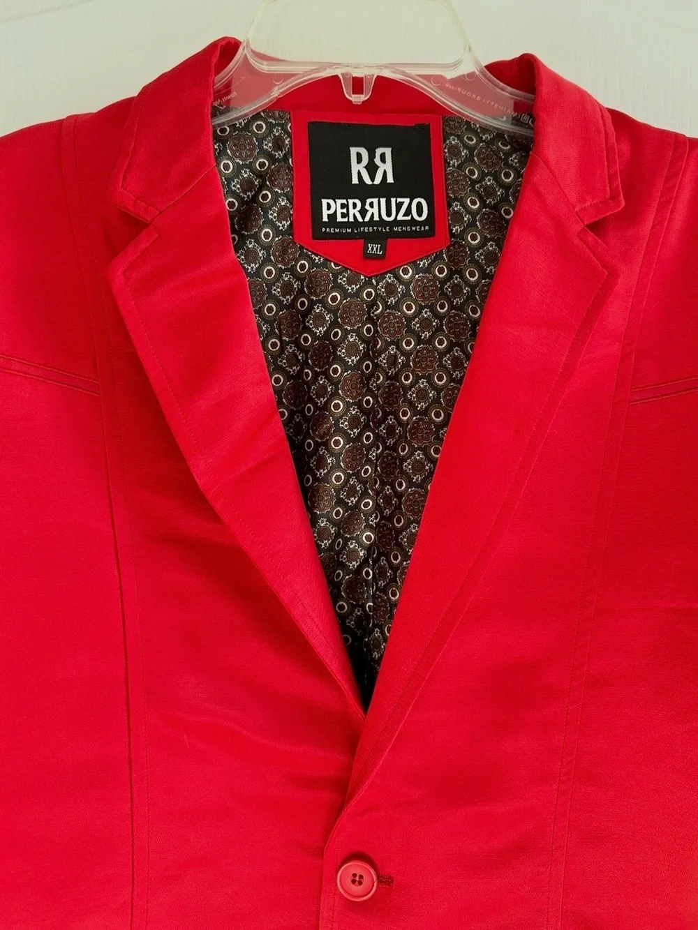Rare Vintage Perruzo Men's Bright Red Two-Button Sport Blazer -Size XXL